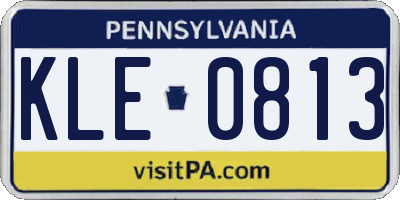 PA license plate KLE0813