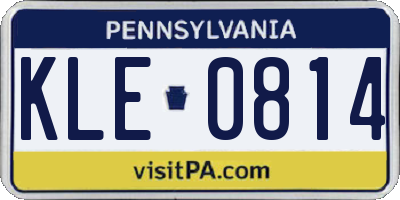 PA license plate KLE0814