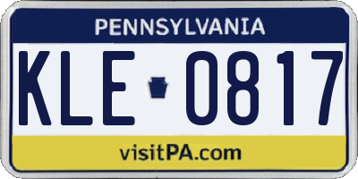 PA license plate KLE0817