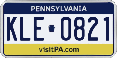 PA license plate KLE0821