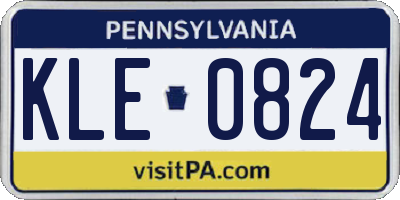 PA license plate KLE0824