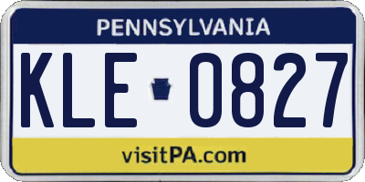 PA license plate KLE0827