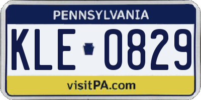 PA license plate KLE0829