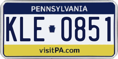 PA license plate KLE0851