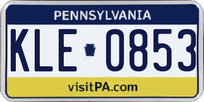 PA license plate KLE0853