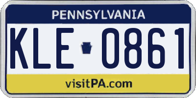 PA license plate KLE0861