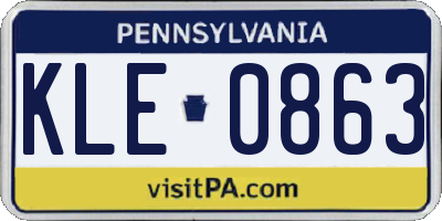 PA license plate KLE0863
