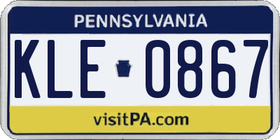PA license plate KLE0867