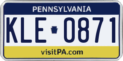 PA license plate KLE0871