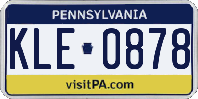PA license plate KLE0878