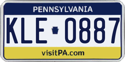 PA license plate KLE0887