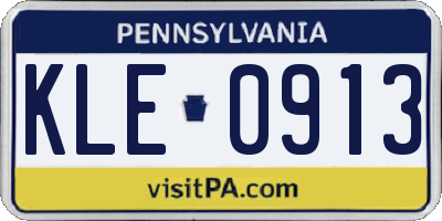 PA license plate KLE0913