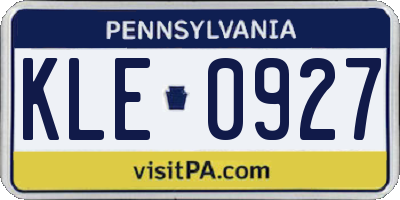 PA license plate KLE0927