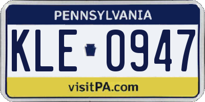 PA license plate KLE0947
