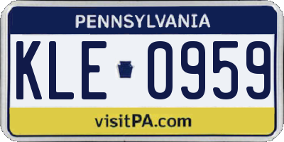 PA license plate KLE0959