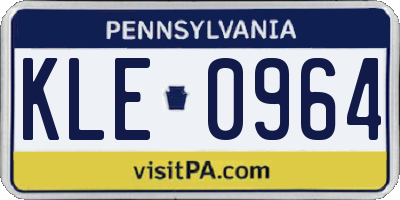 PA license plate KLE0964
