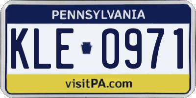 PA license plate KLE0971