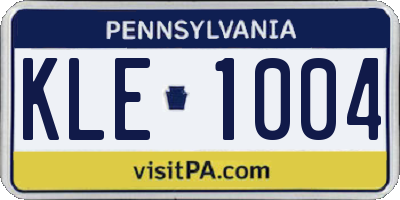 PA license plate KLE1004