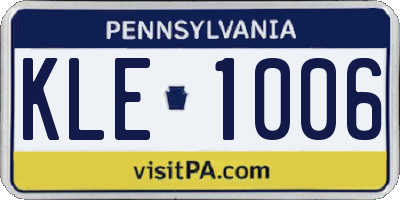 PA license plate KLE1006