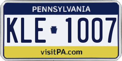 PA license plate KLE1007