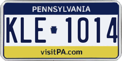 PA license plate KLE1014