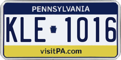 PA license plate KLE1016