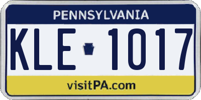 PA license plate KLE1017