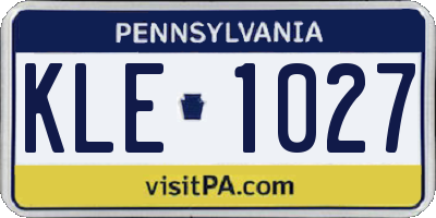 PA license plate KLE1027