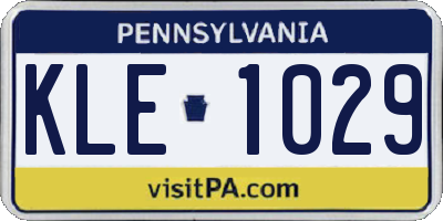PA license plate KLE1029