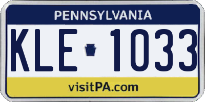 PA license plate KLE1033