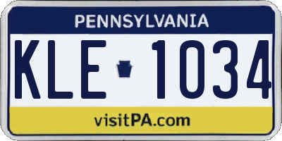 PA license plate KLE1034