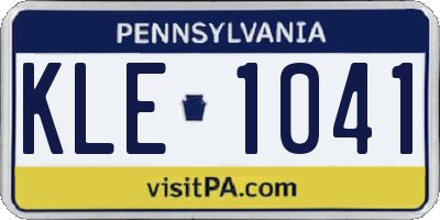 PA license plate KLE1041