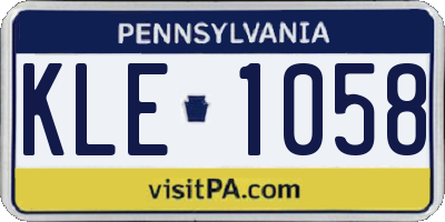 PA license plate KLE1058