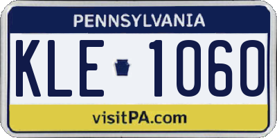 PA license plate KLE1060