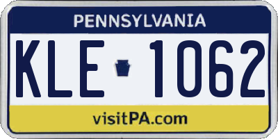 PA license plate KLE1062