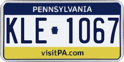 PA license plate KLE1067