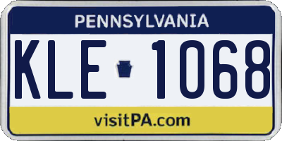 PA license plate KLE1068