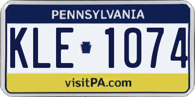 PA license plate KLE1074