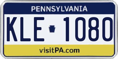 PA license plate KLE1080