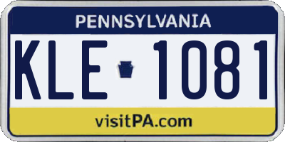 PA license plate KLE1081