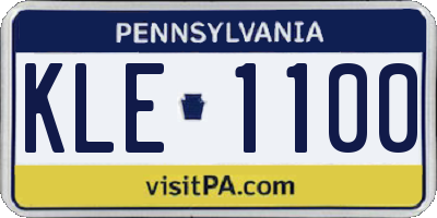 PA license plate KLE1100