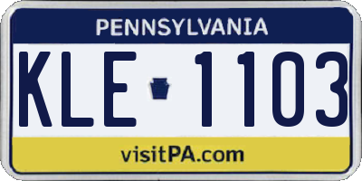 PA license plate KLE1103