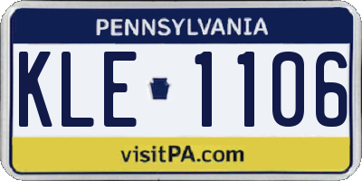 PA license plate KLE1106