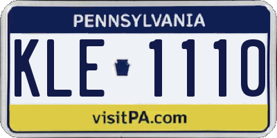 PA license plate KLE1110