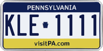 PA license plate KLE1111