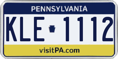 PA license plate KLE1112