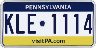 PA license plate KLE1114