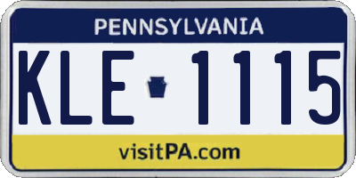PA license plate KLE1115