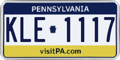 PA license plate KLE1117