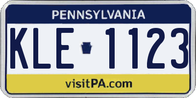 PA license plate KLE1123